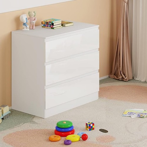 White high gloss - 3, drawer