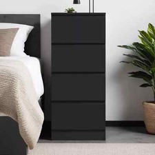 Matt Black 4 Drawer Chest Of